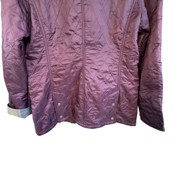Barbour Beadnell Quilted Jacket Cabernet/Brown Sz 8 Plaid - Picture 4 of 6